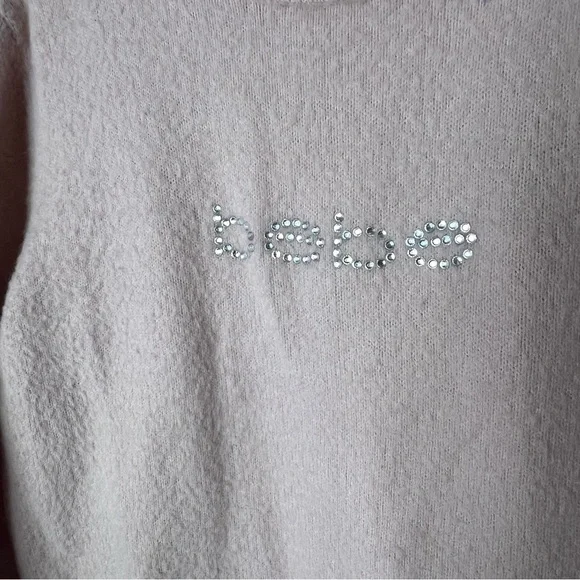 Bebe sweater furry fuzzy pink bling crystal rhinestone Swarovski - Picture 3 of 6